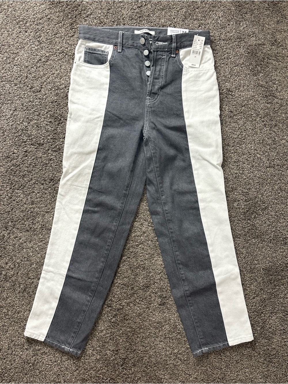 Pacsun Two-Tone Black and White High-Rise Women’s Jeans